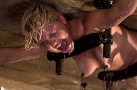 Blonde girl Chloe Camilla is affixed to the ceiling while totally naked 75142560