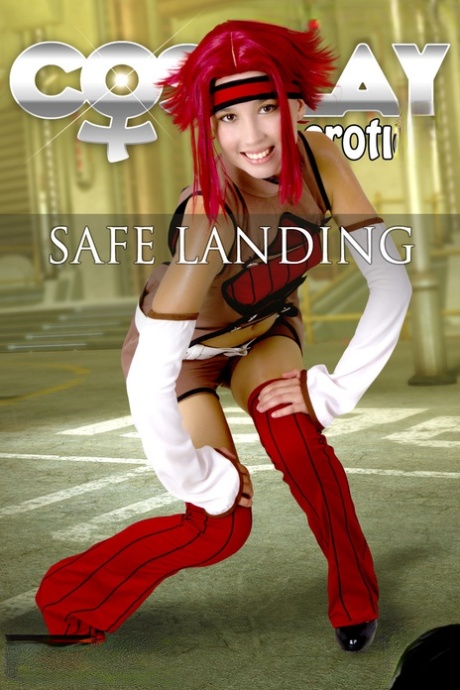 Cute redheaded cosplayer takes off almost all of her outfit during solo action 47266270