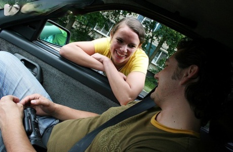 Cute brunette Mia gets picked up on the street and fucked in a car 20088765