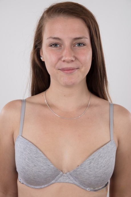 18 year old first timer stands naked after her dress and lingerie is removed 15000596