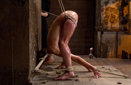 Flexy girl is restrained with rope before being anally fisted and masturbated 38202197