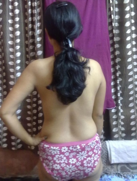 Nepalese girl uncovers natural tits as she disrobes to her panties 40496910