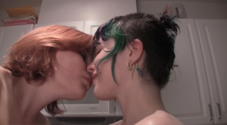 Lesbian girls Dahlia & Lily remove their diapers during pee play 57279096