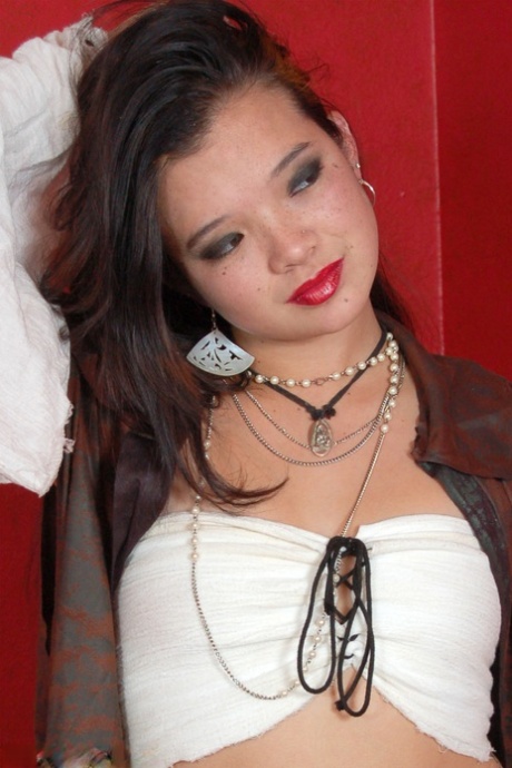 Nice teen Charli sports red lips while working free of pirate clothing 44199383