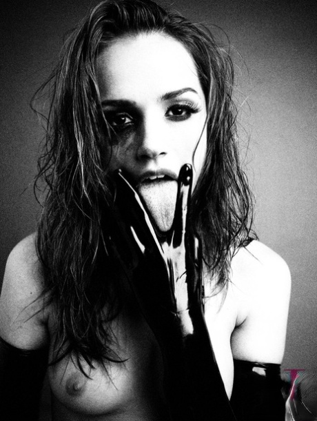 Solo girl Tori Black smokes a cigarette while fondling her small tits 36756241