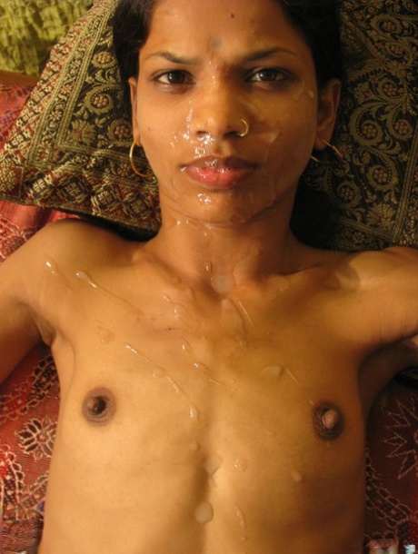Skinny Indian girl receives a facial cumshot after sex with her man friend 21230975
