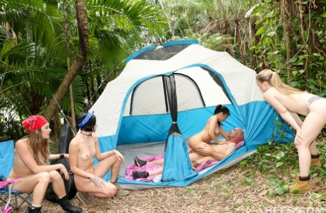 Camping party with Lexxxus Adams & friends turns into hot lesbian orgy 63824170