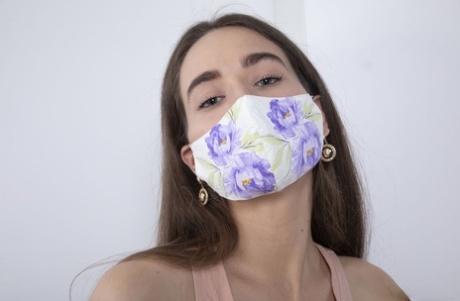 Nara Abel takes off her clothes and a face mask to model in the nude 97325039