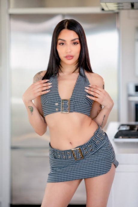 Latina centerfold model Vanessa Sky bangs the plumber in her kitchen 81896501