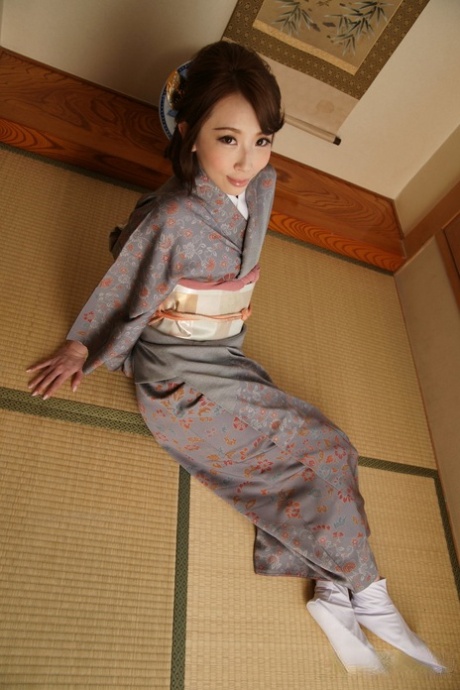 Japanese beauty Aya Kisaki models traditional clothing during a solo shoot 50461242