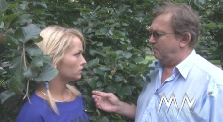 Golden haired cutie Mina gets spooned by a nerdy older man 71272176